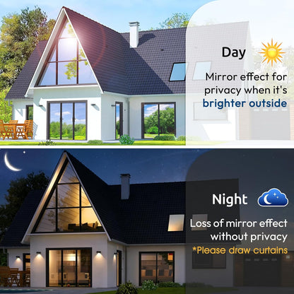Window Privacy Film One Way, 17.5" X 118.1", Silver