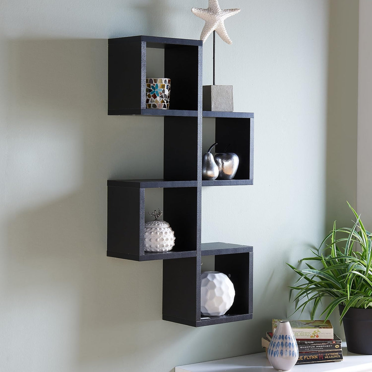 . Cubby Chessboard Wall Shelf – Black