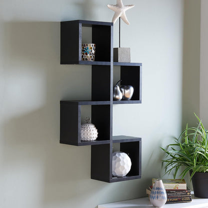 . Cubby Chessboard Wall Shelf – Black