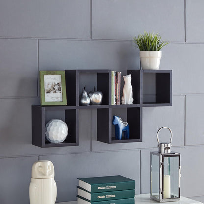 . Cubby Chessboard Wall Shelf – Black