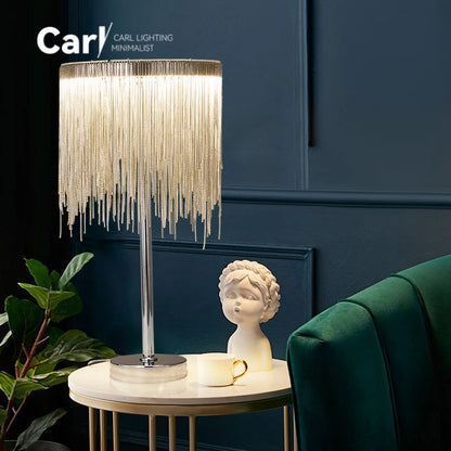 New Tassel Floor Lamp Living Room Bedside Light Luxury Bedroom Vertical Table Lamp Nordic Postmodern Simple Sofa Corner Art Lamp