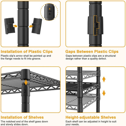 F2C Clothes Rack with Cover, Black Clothing Racks Heavy Duty