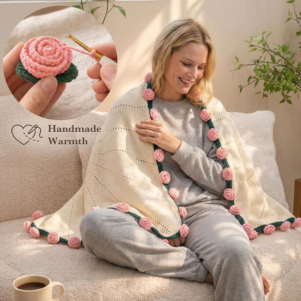 Care Package for Women, Flower Bouquet Blanket Gift Basket, Get Well Gifts for Women, Self Care Gifts, Thinking of You Gift, Birthday Gift for Mom Best Friend Sister