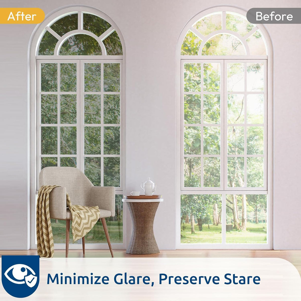 Window Privacy Film One Way, 17.5" X 118.1", Silver