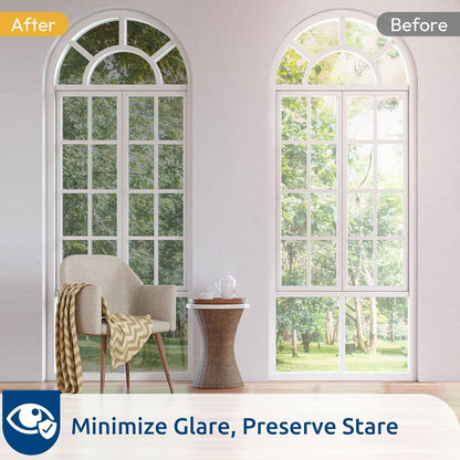 Window Privacy Film One Way, 17.5" X 118.1", Silver