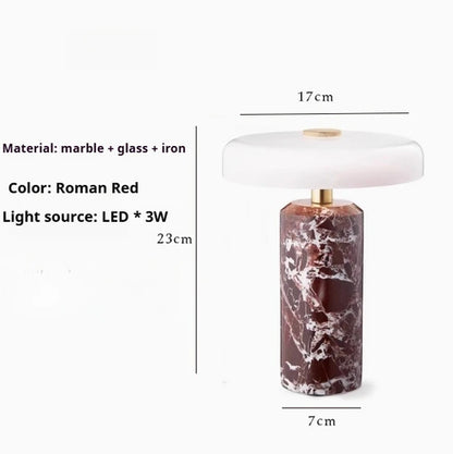 Marble Cordless Table Lamp — Rechargeable Touch Dimming