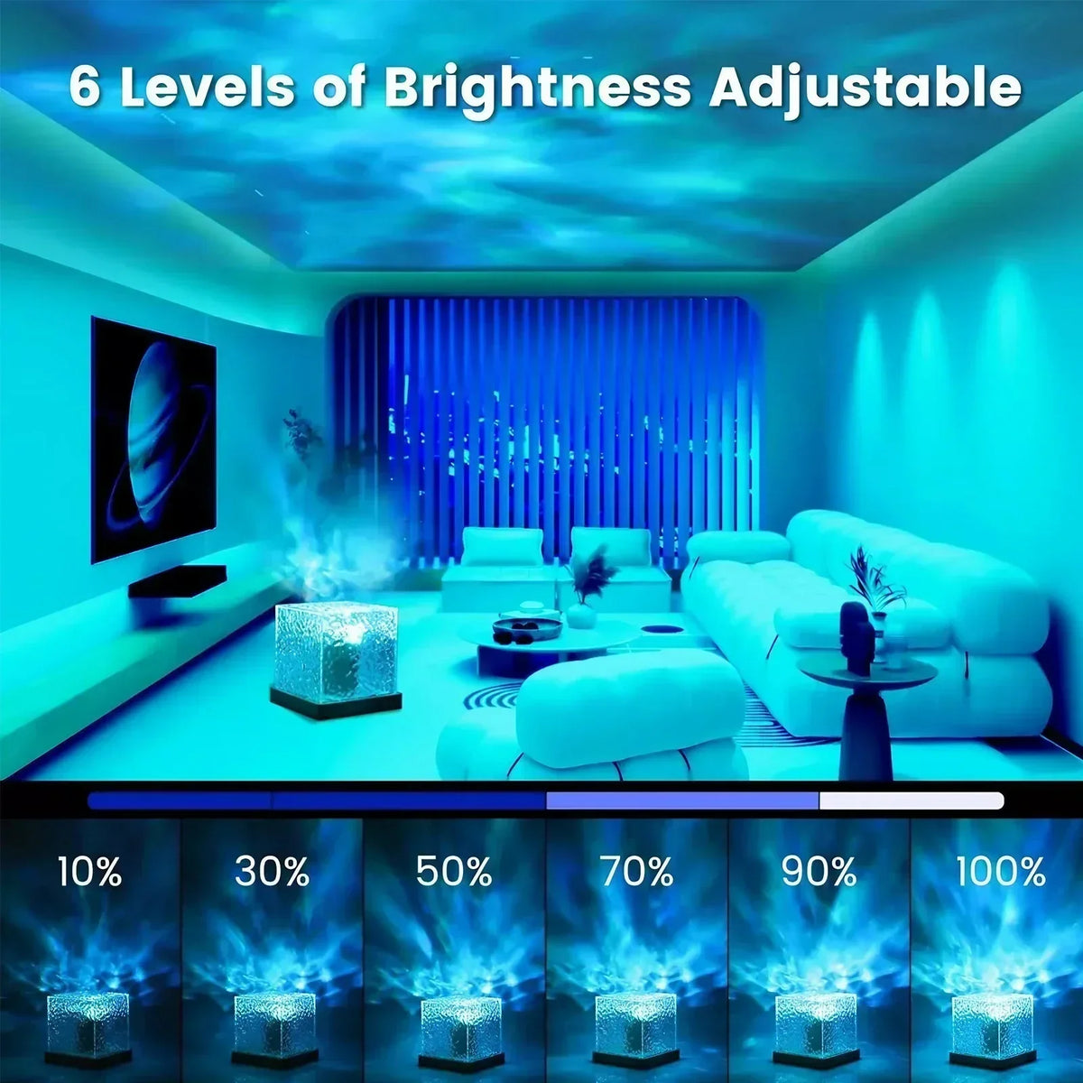 Ocean Wave Aurora Projector Lamp — 16 Colors with Remote