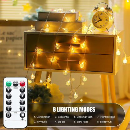 Crystal Bubble Ball String Lights — USB, 3m to 10m