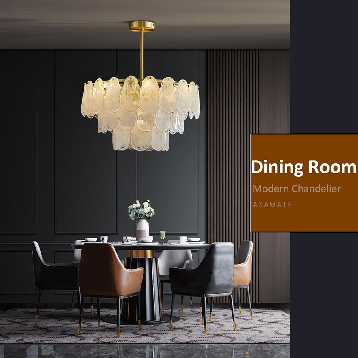 24In Modern Gold Chandelier with Cloud Glass 6-Light