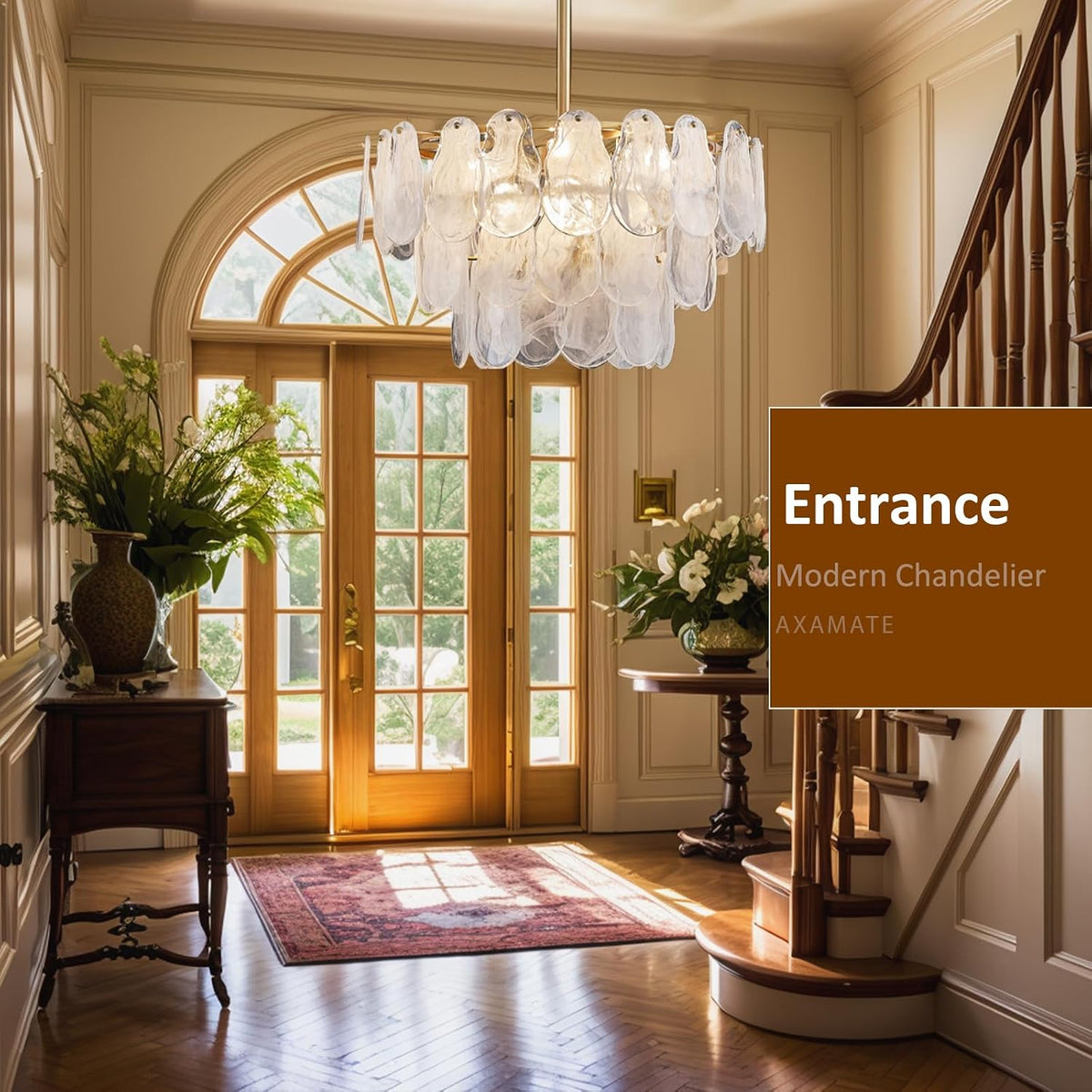 24In Modern Gold Chandelier with Cloud Glass 6-Light