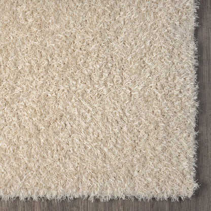 Merino Shaggy Area Rug — Beige, 5 x 7 ft